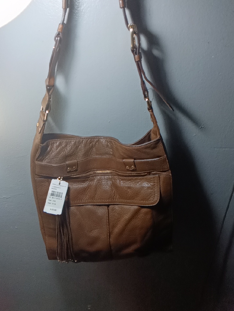 Diane Von Furstenberg Brown Leather Shoulder Bag With Tassel
